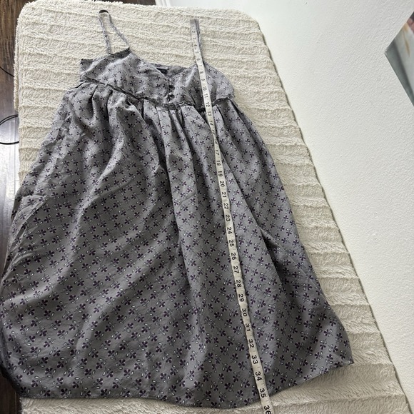 Y2K‎ Gap 100% Silk Babydoll Dress Gray Purple Floral Women's 6 Feminine Ruffle - Picture 10 of 11